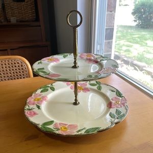 Franciscan desert rose tiered serving tray